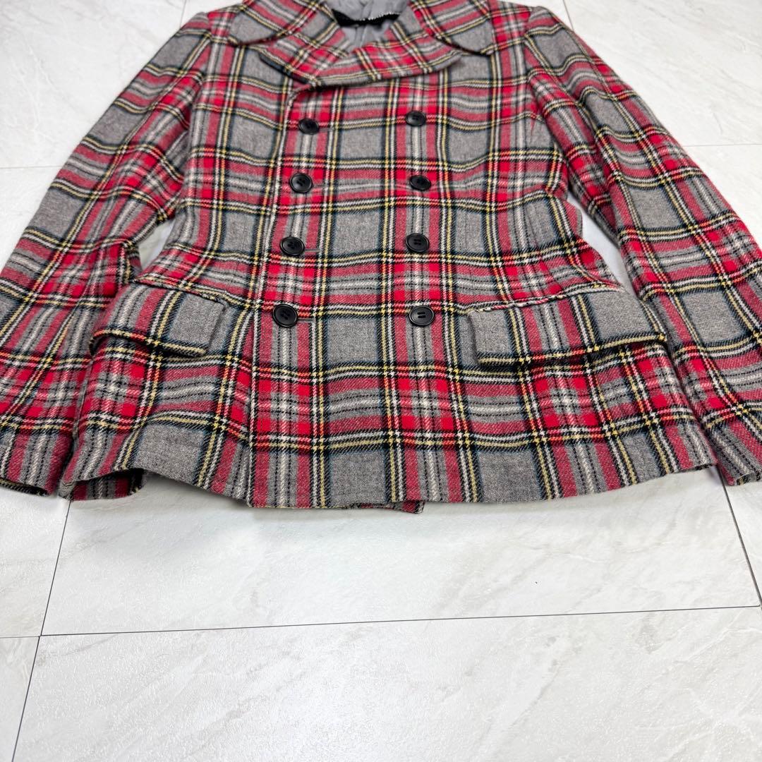 美品 ジュンヤワタナベ コムデギャルソン チェック ダブル ウール ジャケット