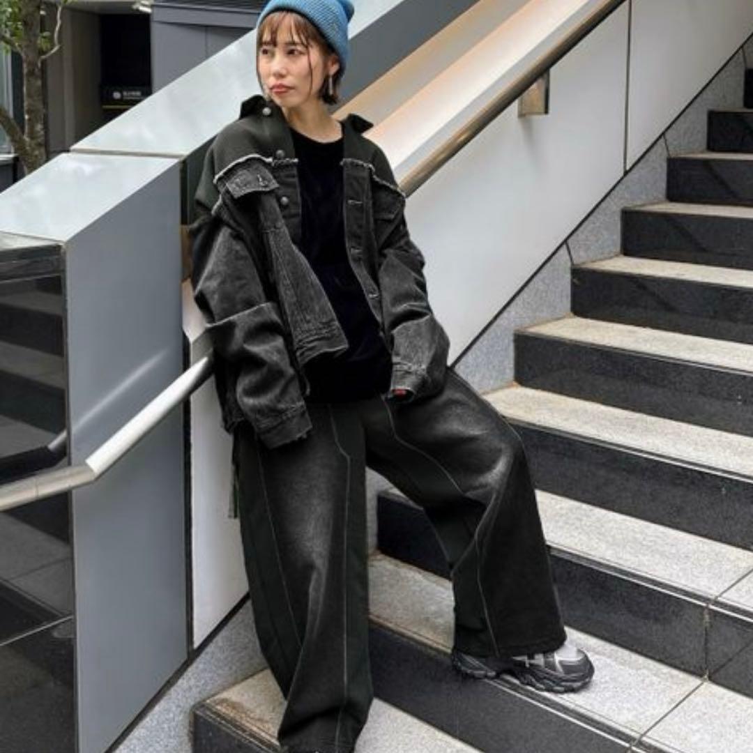 新品⭐︎niko and ニコアンド　Gジャン　チャコールグレー　フリーサイズ