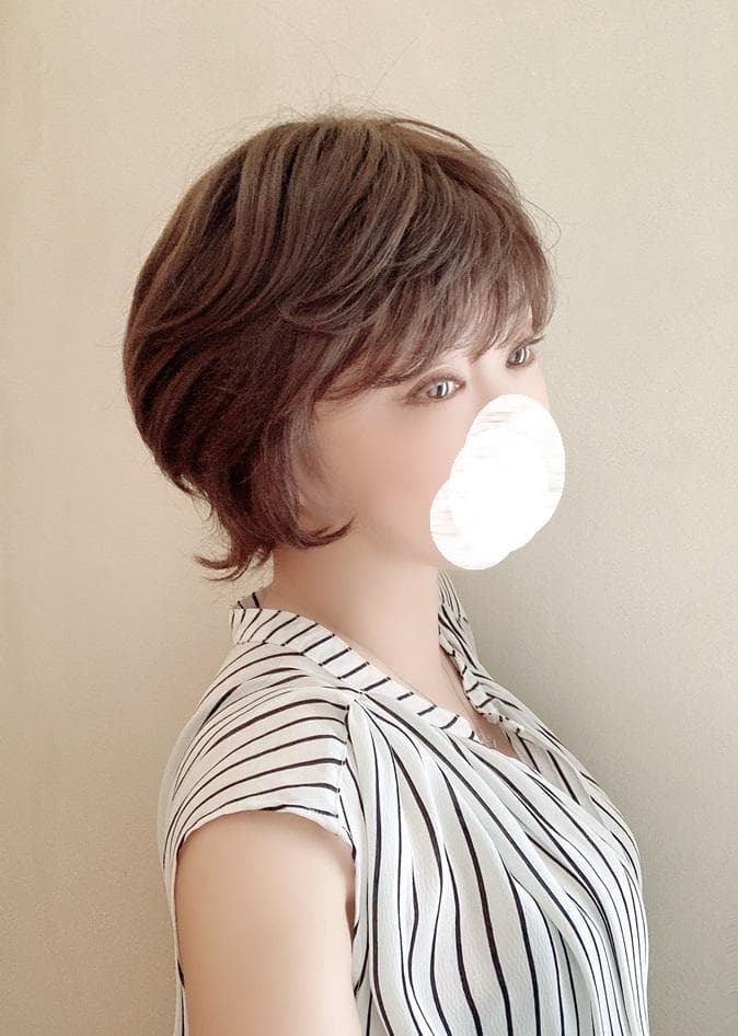 ふーちゃん　坂巻哲也　人毛MIX「ショート」　ダークブラウン