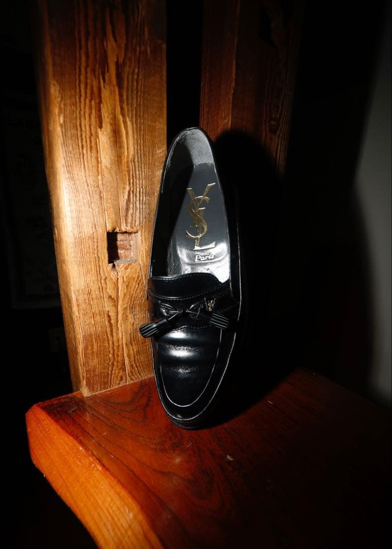 90's 【イヴ・サンローラン】　タッセルローファー 黒 #385 YSL
