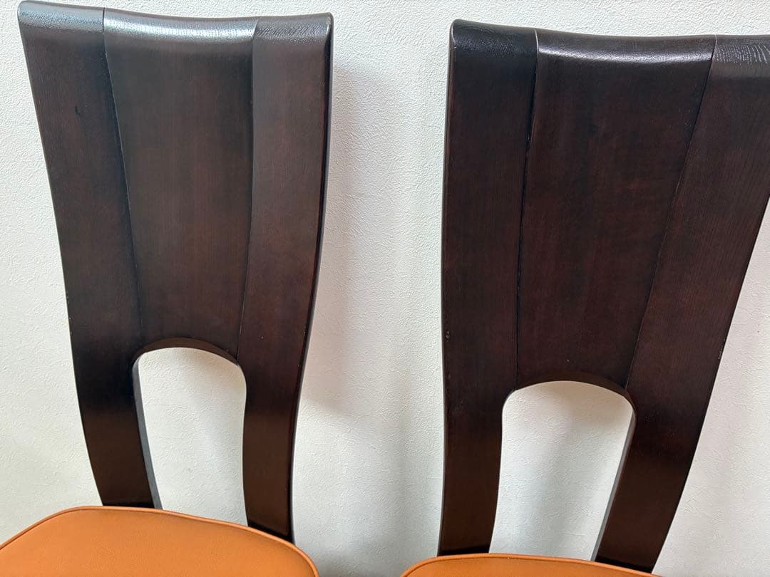 【美品】カリモク　ダイニング　ハイバックチェア　椅子　2脚セット①