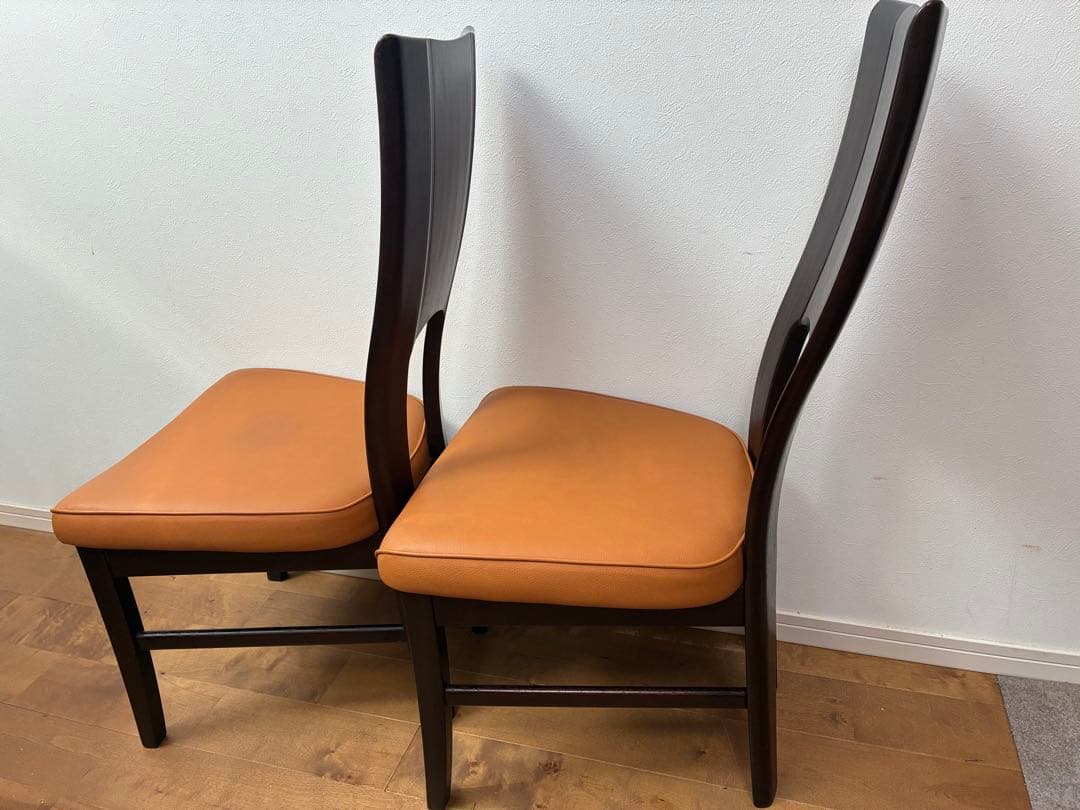 【美品】カリモク　ダイニング　ハイバックチェア　椅子　2脚セット①