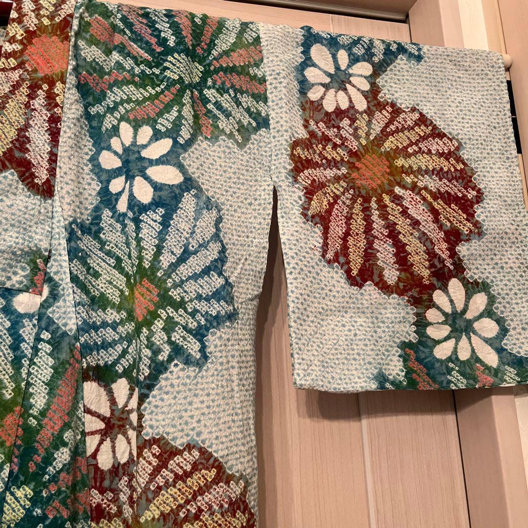 美品　有松絞り　総絞り　浴衣 夏物　パステル