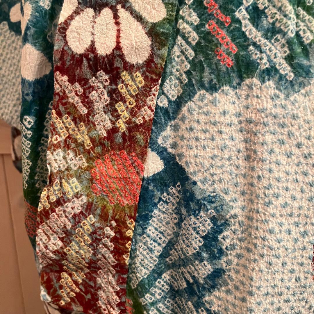 美品　有松絞り　総絞り　浴衣 夏物　パステル