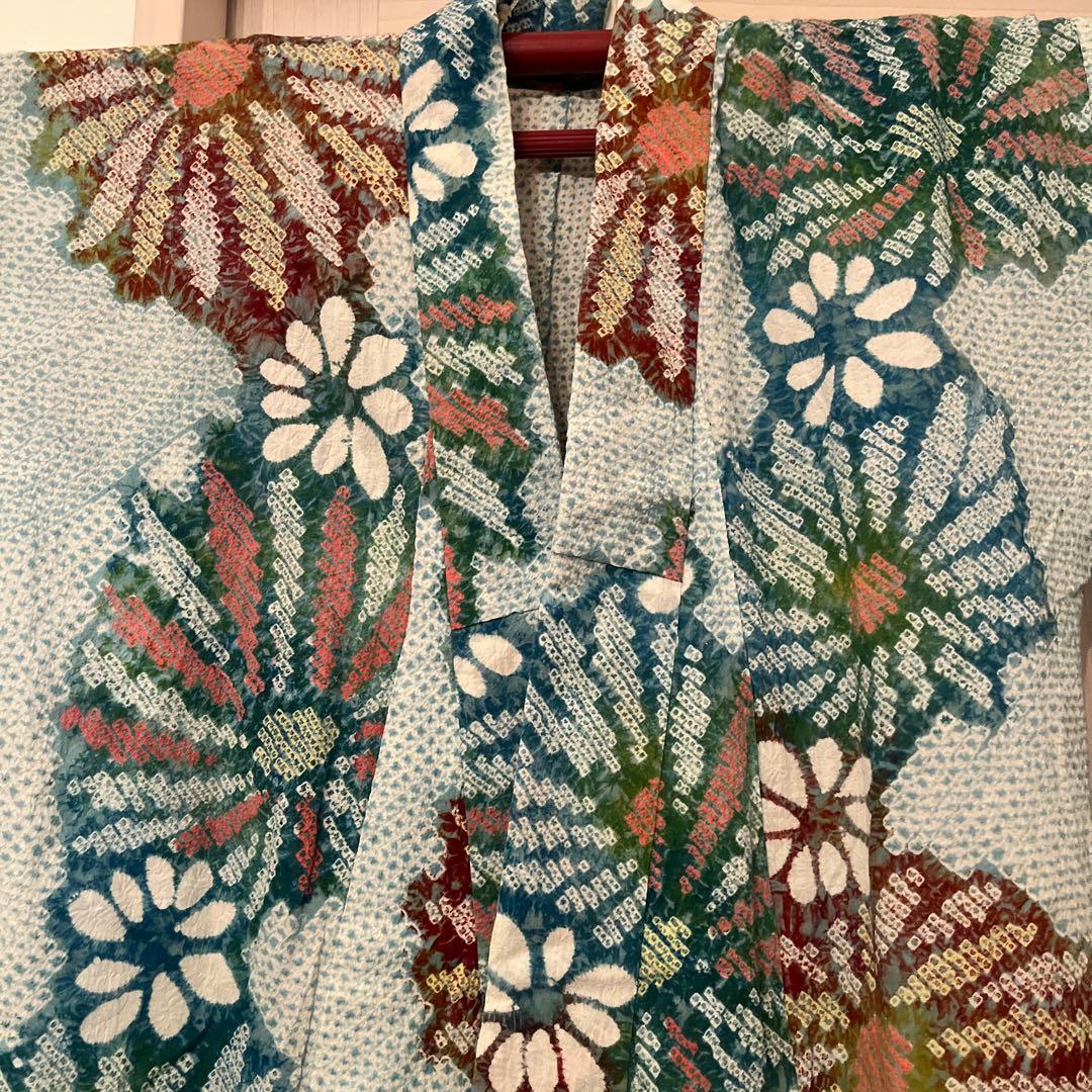 美品　有松絞り　総絞り　浴衣 夏物　パステル