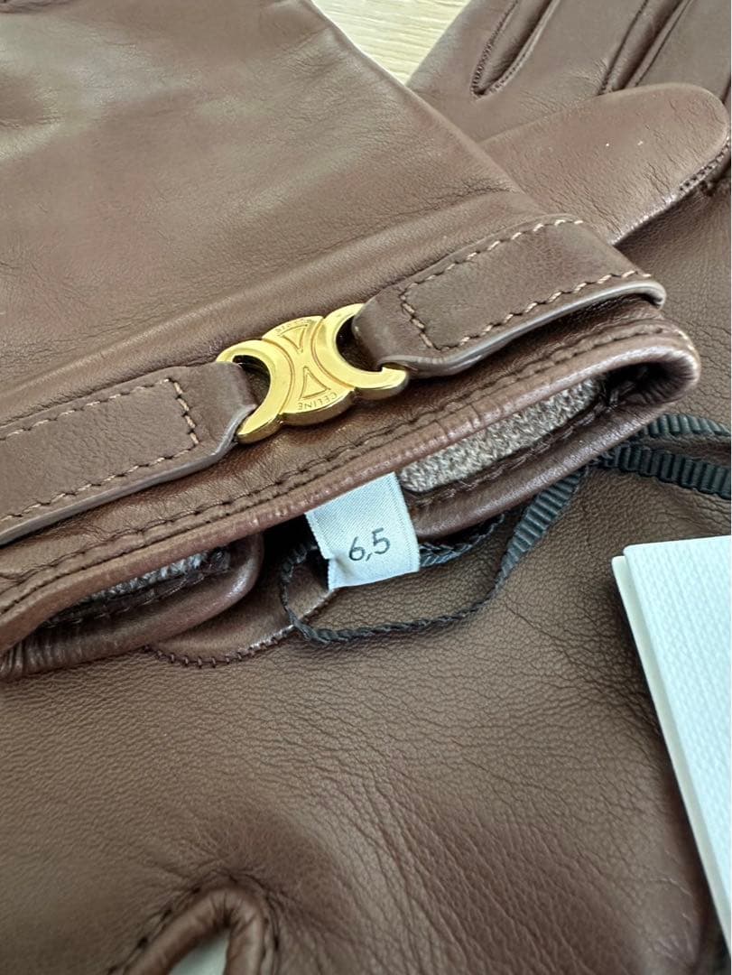 新品未使用 CELINE ブラウン ラムレザー　グローブ ブラウン 6.5インチ