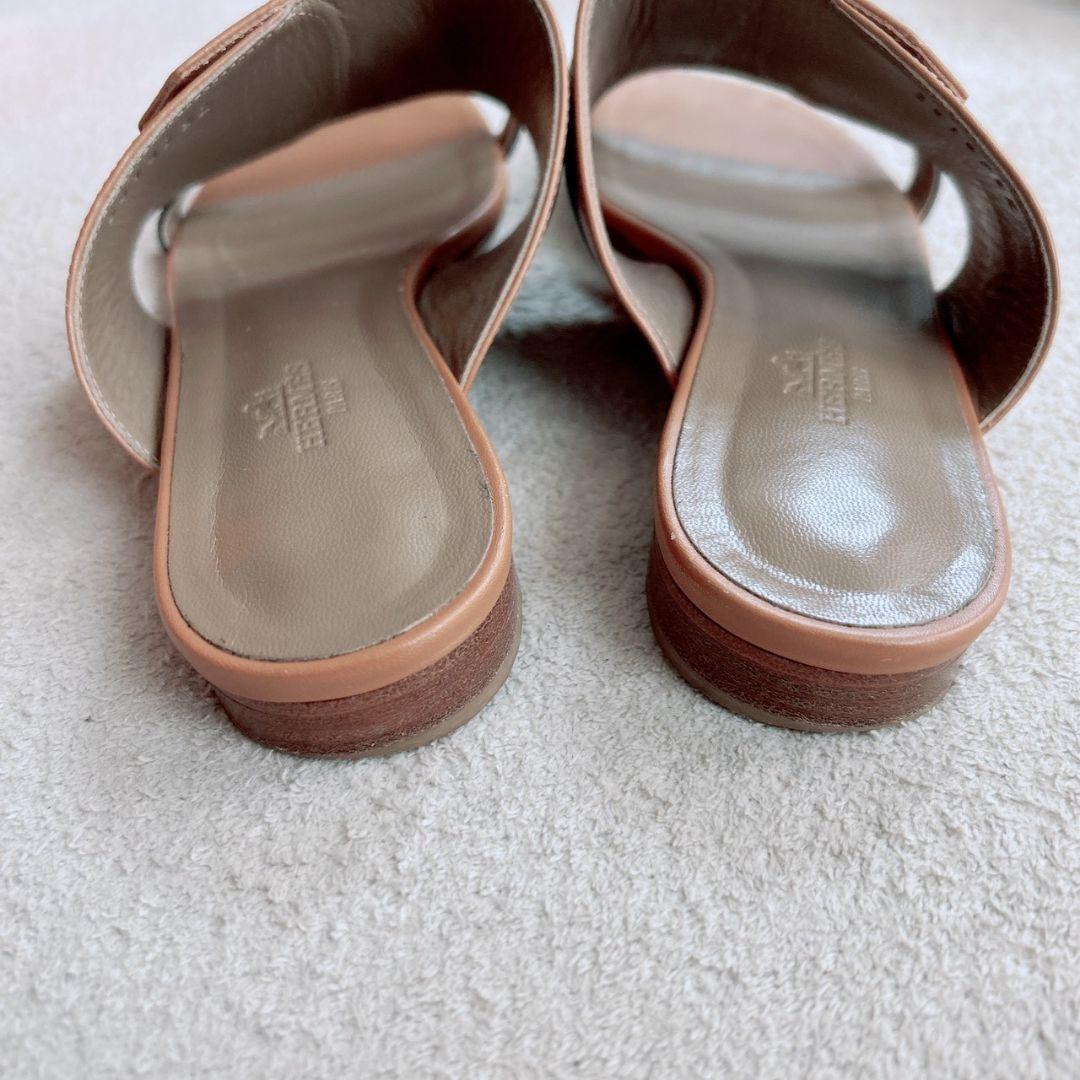 エルメス HERMES ケリーバッグルサンダル アヴェニュー ブラウン 23.5