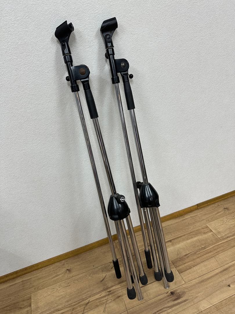 K&M ブームマイクスタンド　2本セット　SHUREマイクホルダー付き