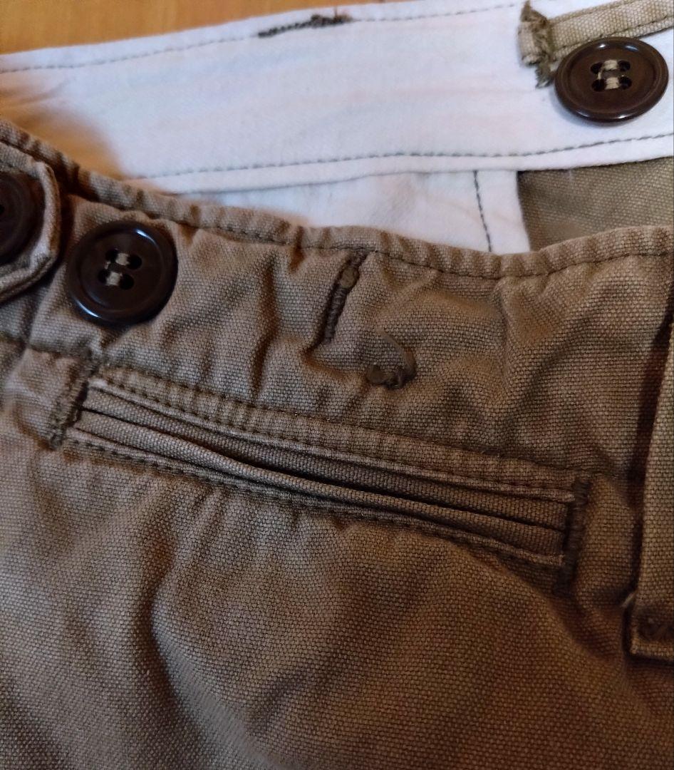 ウエアハウス w36 lot1205 ミリタリーパンツ 両玉縁 硫化染めコットン