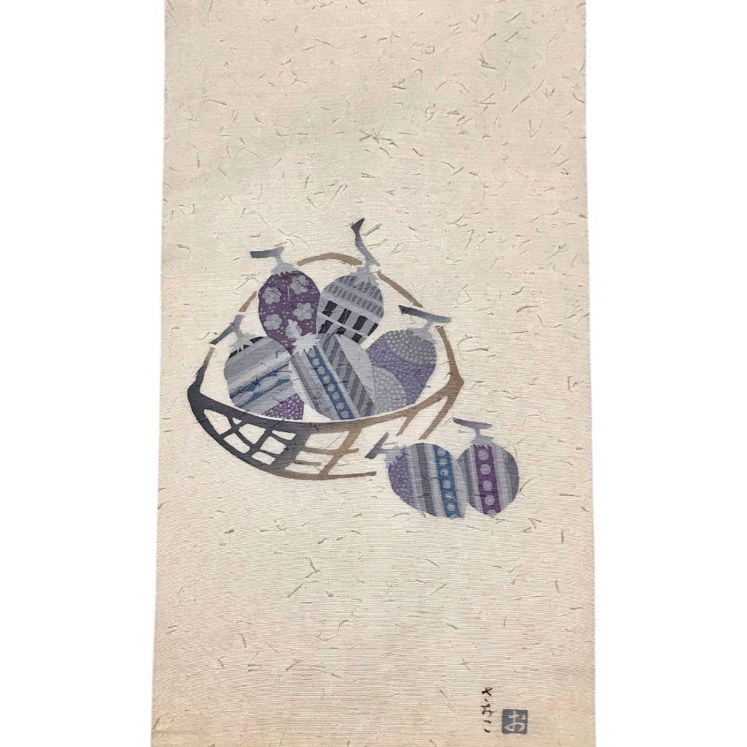 【名古屋帯】ひげ紬 作家物　実模様 カジュアル　白　ホワイト　アンティーク