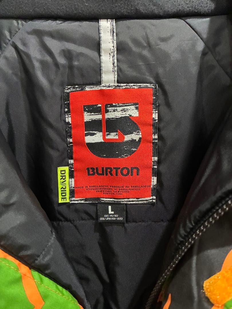 BURTON スキーウェア 上下 キッズ L 150cm オレンジ 迷彩柄