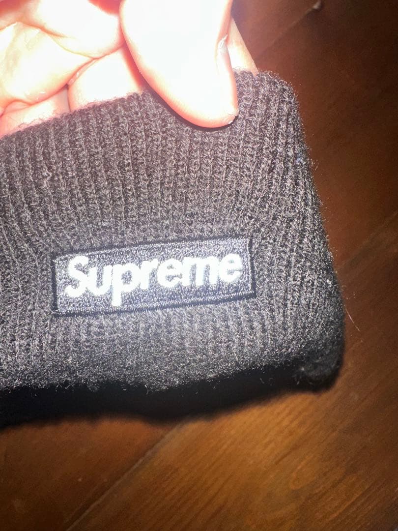 Supreme 黒 ニット帽　ツノロゴ