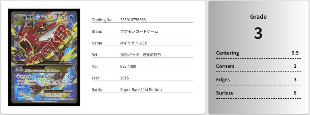 ポ*有様 MギャラドスEX SR XY9 破天の怒り 082/080
