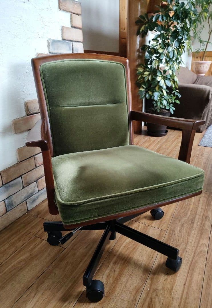 希少 マルニ 「地中海」デスクチェア 昇降回転 キャスター アーム クラシック