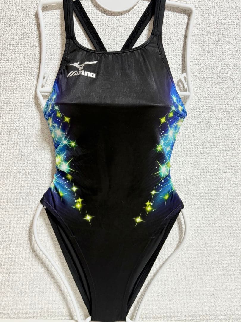 MIZUNO 初期マイティライン M うろこ模様 競泳水着 強光沢 ハイカット黒