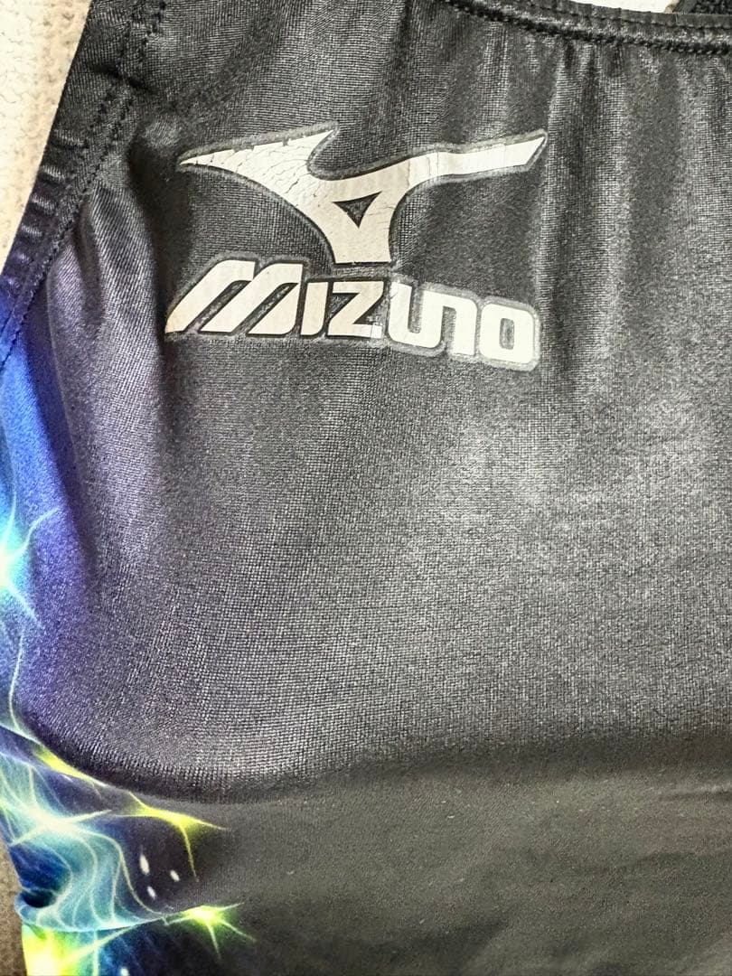 MIZUNO 初期マイティライン M うろこ模様 競泳水着 強光沢 ハイカット黒