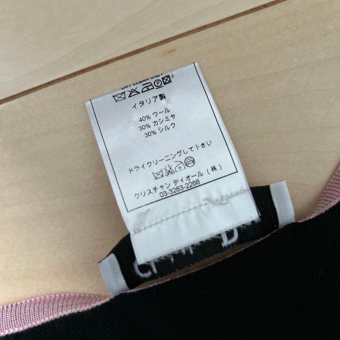 Christian Dior ニット36 黒／ピンク