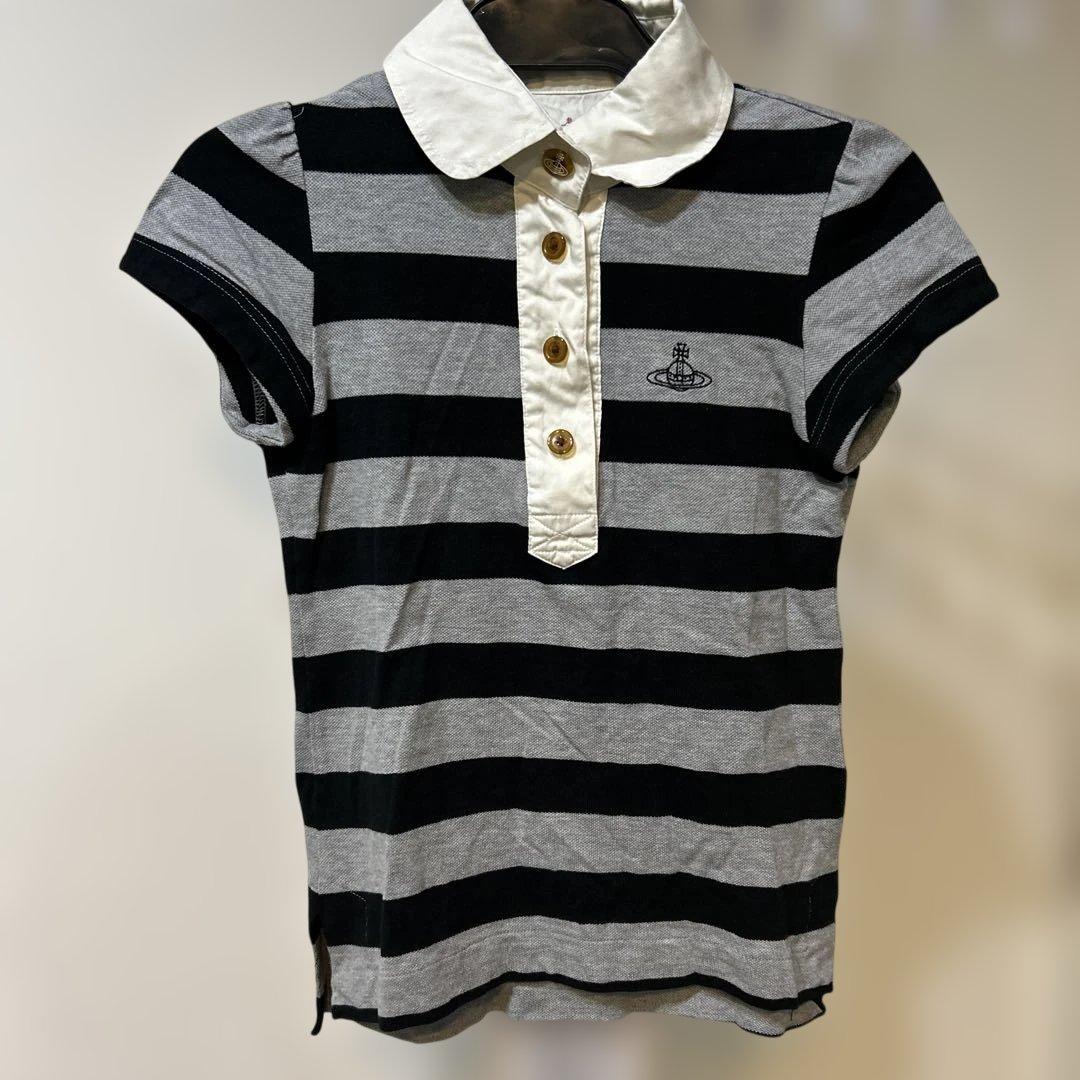 ヴィヴィアン　ウエストウッド　レッドレーベル　ストライプ 半袖ポロシャツ