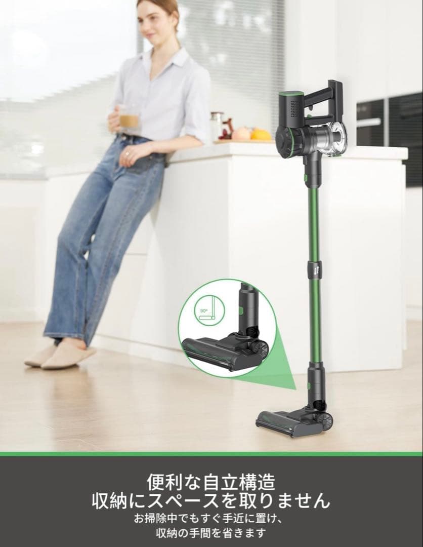 ✨コードレス 掃除機✨サイクロン ブラシレス スティッククリーナー LED 軽量