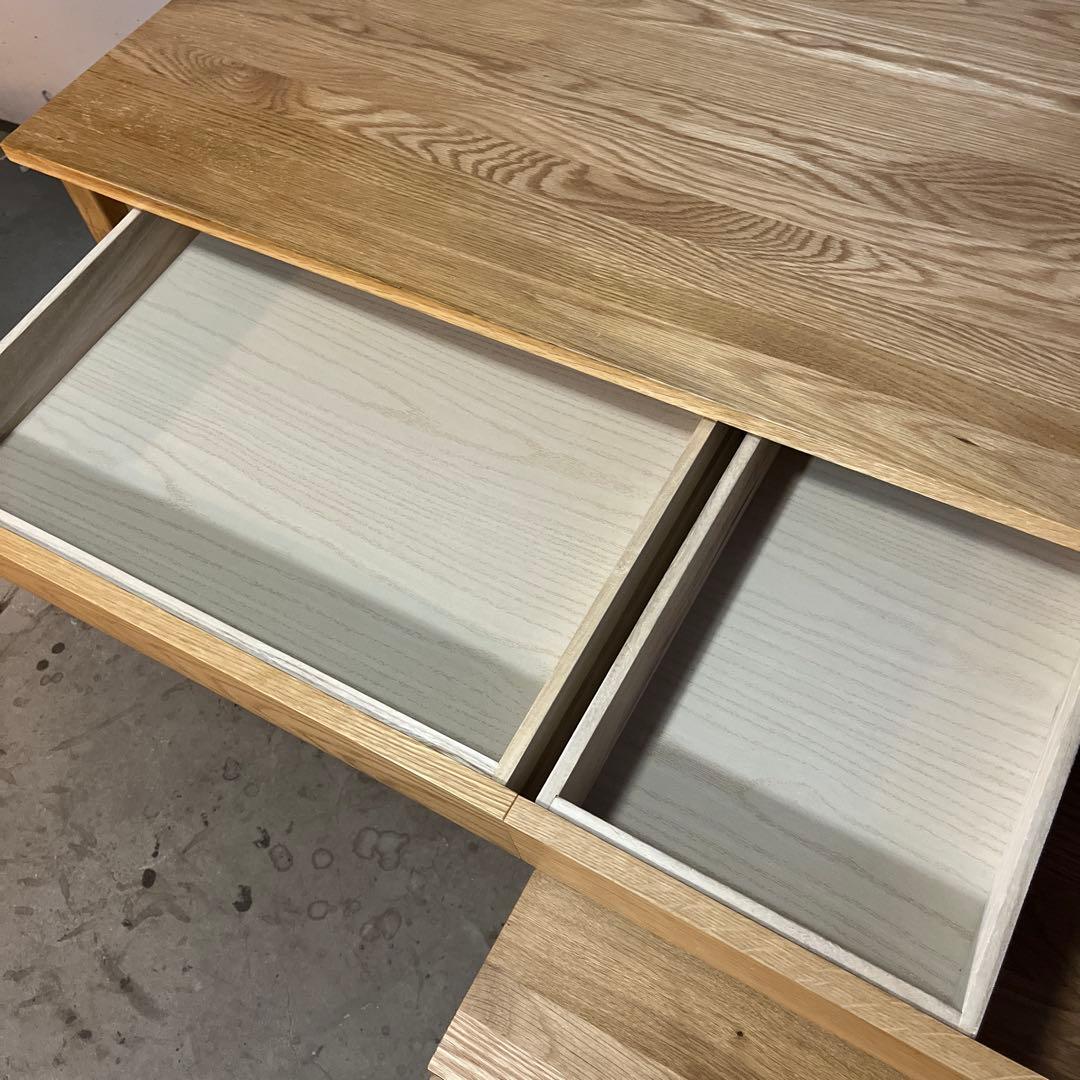 無印★無垢材デスク・オーク材・デスクキャビネットセット