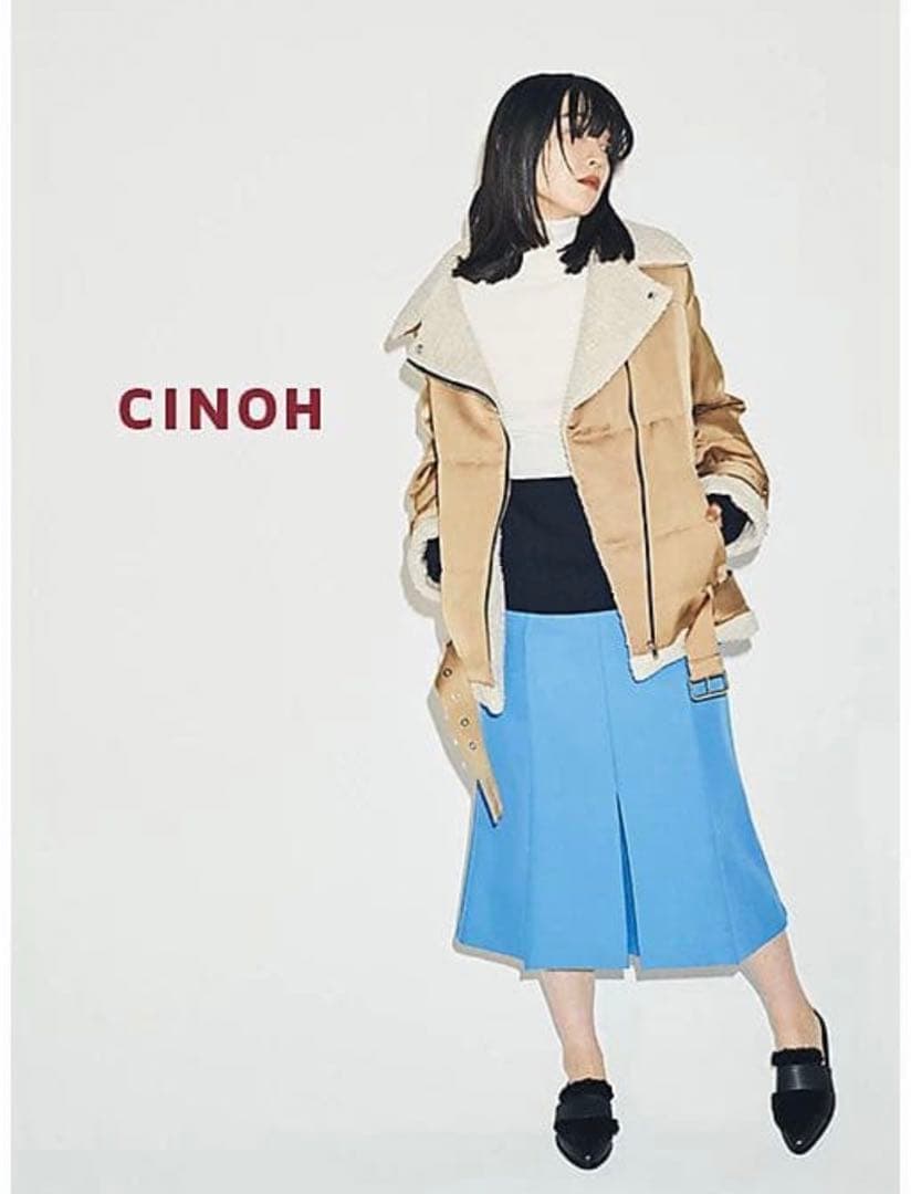 【美品】CINOH パディングバイカージャケット38コートブルゾンブラック