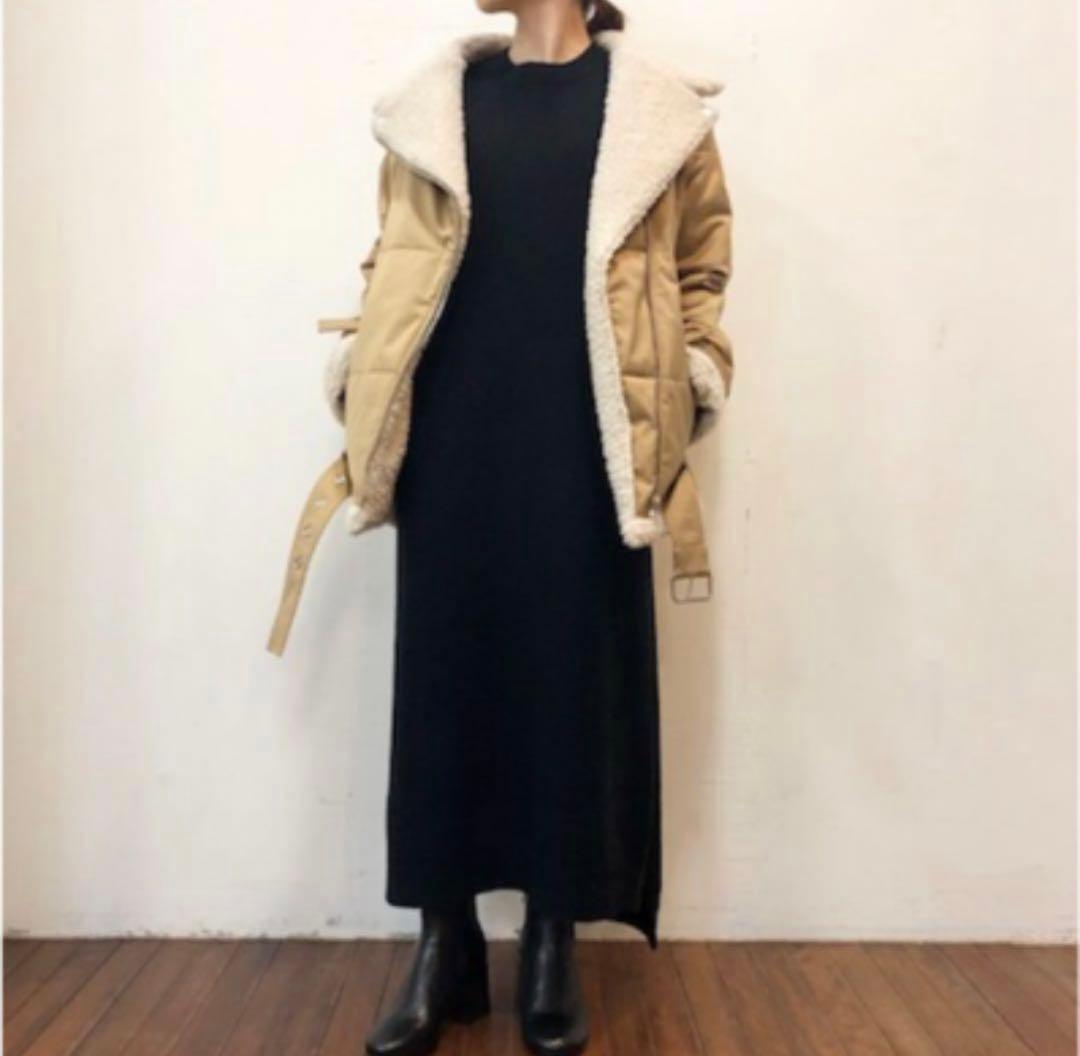 【美品】CINOH パディングバイカージャケット38コートブルゾンブラック