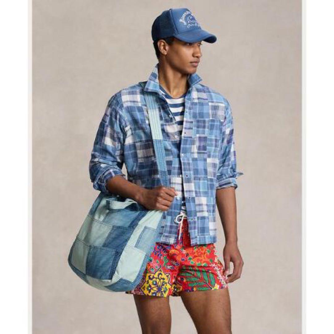 新品ポロラルフローレン　パッチワークデニムトートバッグ　ショルダーバッグ