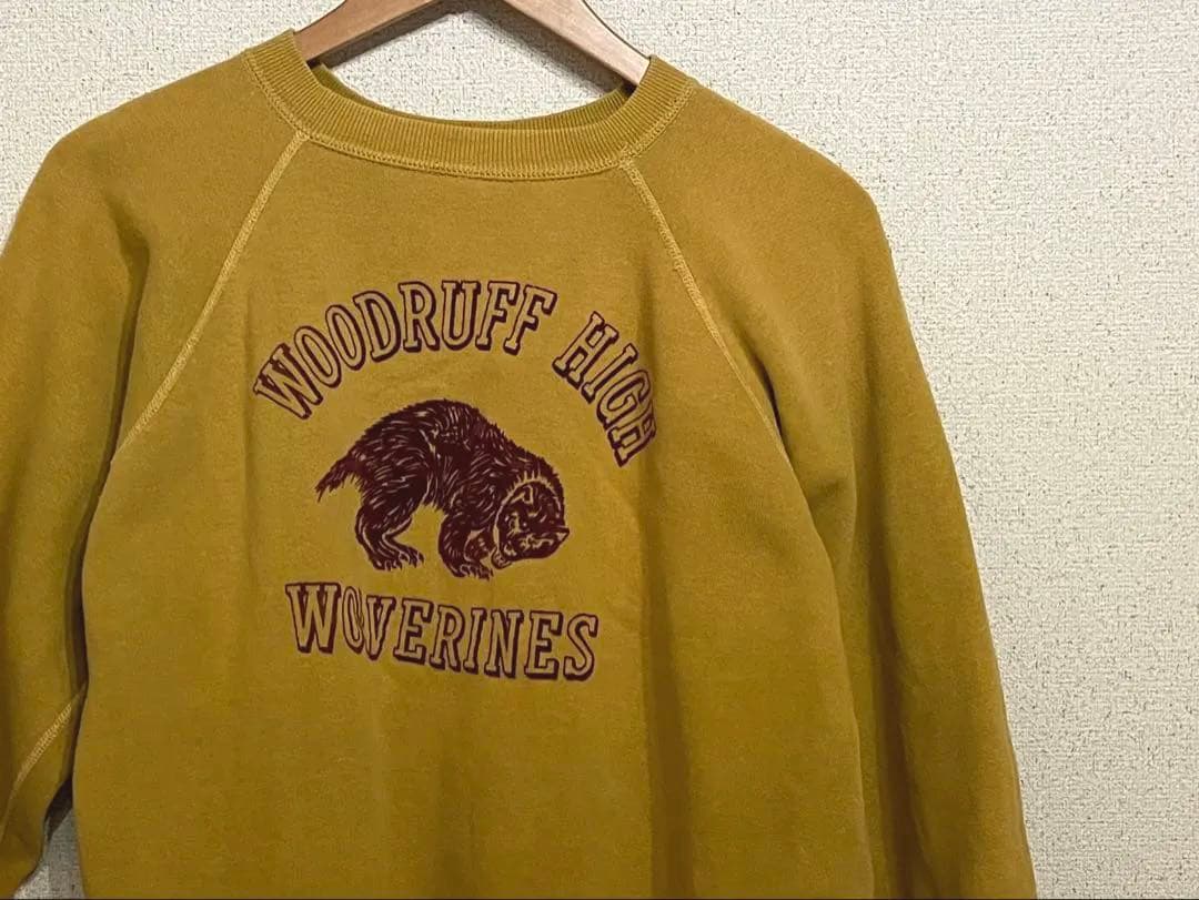 60s ヴィンテージ スウェット ウルヴァリン フロッキープリント