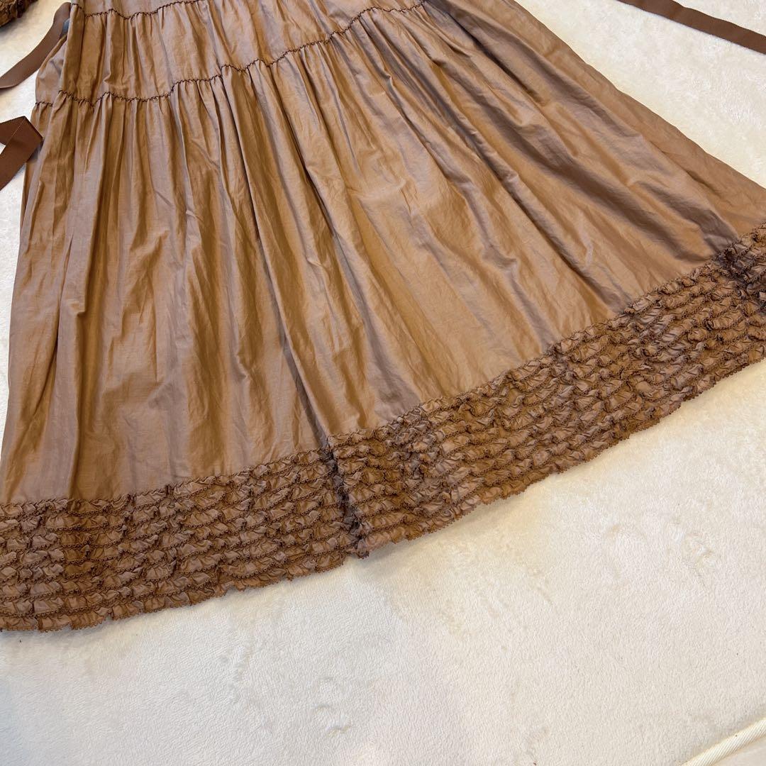 【美品】ピンクハウス 綿ローンフリル使いワンピース　ローズジャム瓶シリーズ