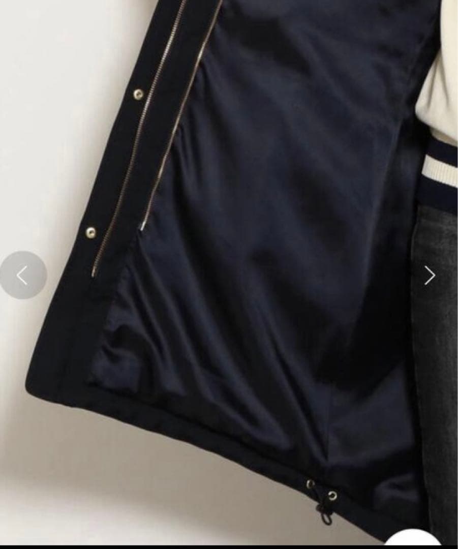 極美品 グリーンレーベルリラクシング SC モッズコート ロング 38 ネイビー