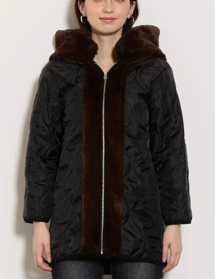 極美品 グリーンレーベルリラクシング SC モッズコート ロング 38 ネイビー