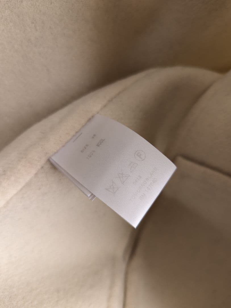 【良品】Tomorrowland Wフェイスウールマントコート　薄グレー