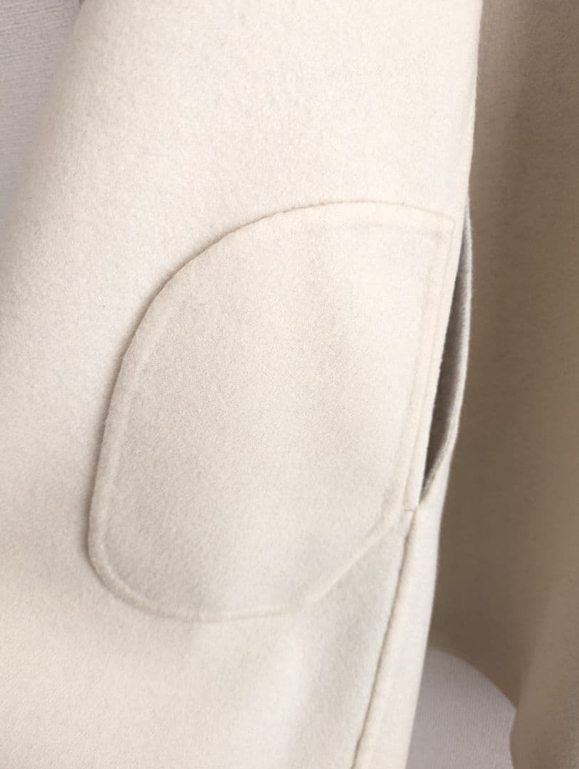 【良品】Tomorrowland Wフェイスウールマントコート　薄グレー