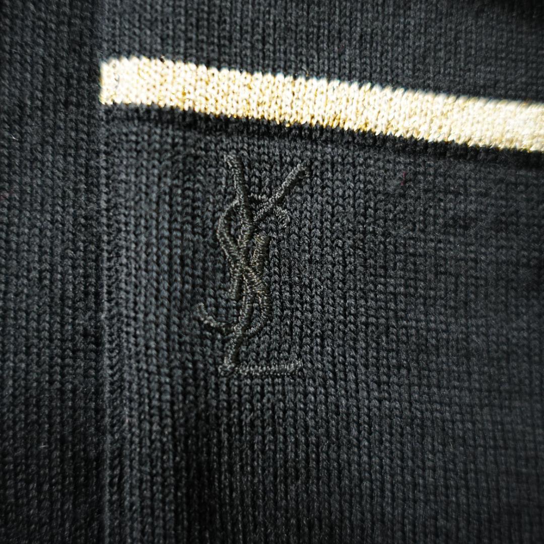 【美品】イヴサンローラン　金ボタンウールカーディガン　Mサイズ　ブラック