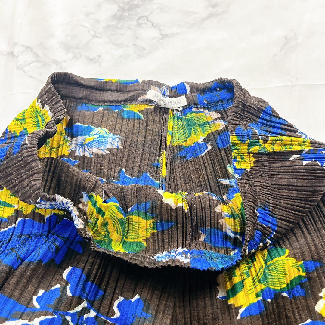 美品✨プリーツプリーズ 花柄 フラワー パンツ ズボン スラックス