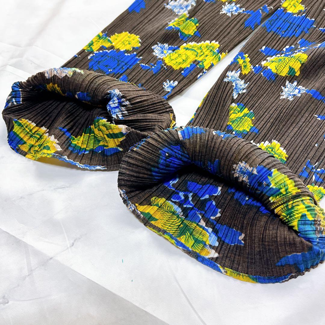 美品✨プリーツプリーズ 花柄 フラワー パンツ ズボン スラックス