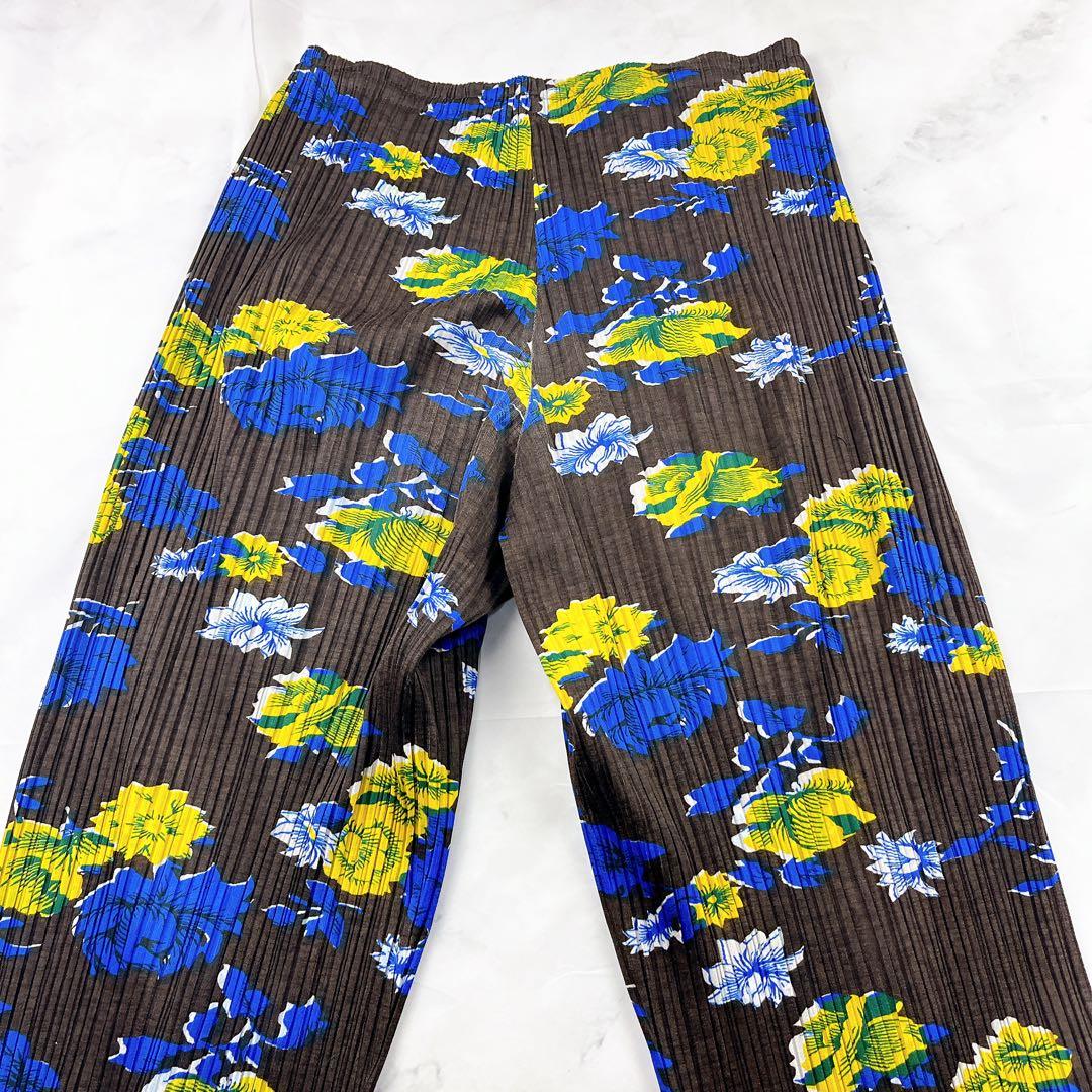 美品✨プリーツプリーズ 花柄 フラワー パンツ ズボン スラックス