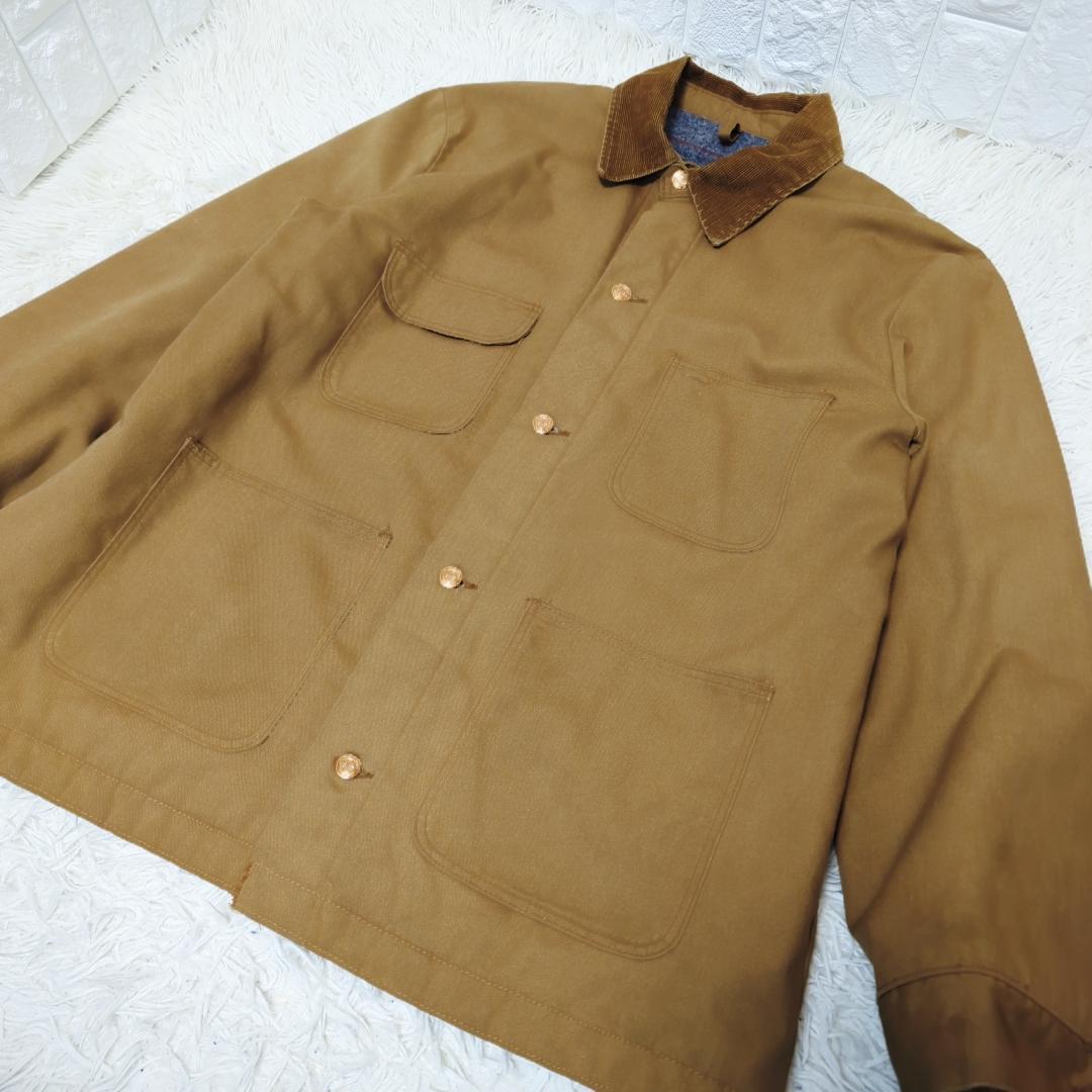 【70s USA製】Wrangler コーデュロイ襟 カバーオール ブラウン