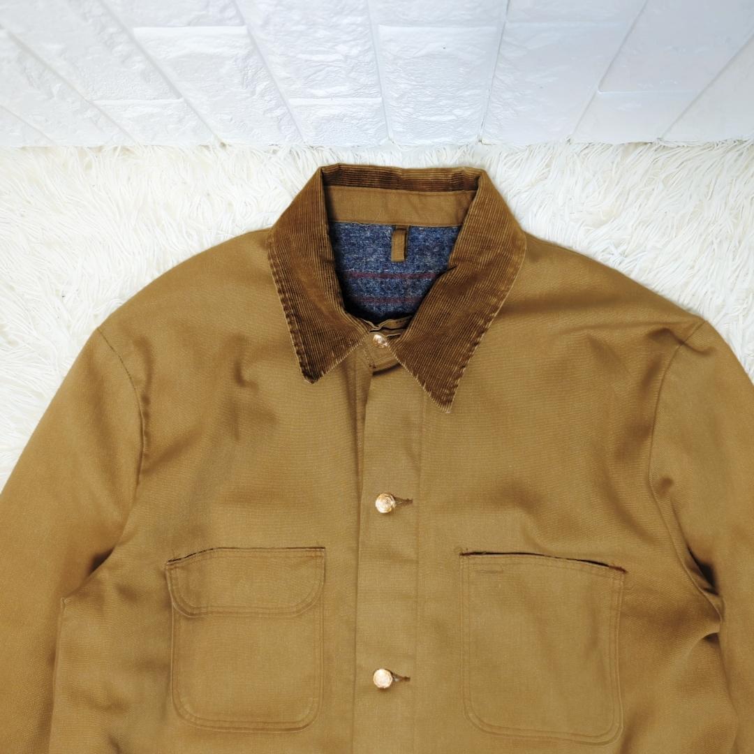 【70s USA製】Wrangler コーデュロイ襟 カバーオール ブラウン