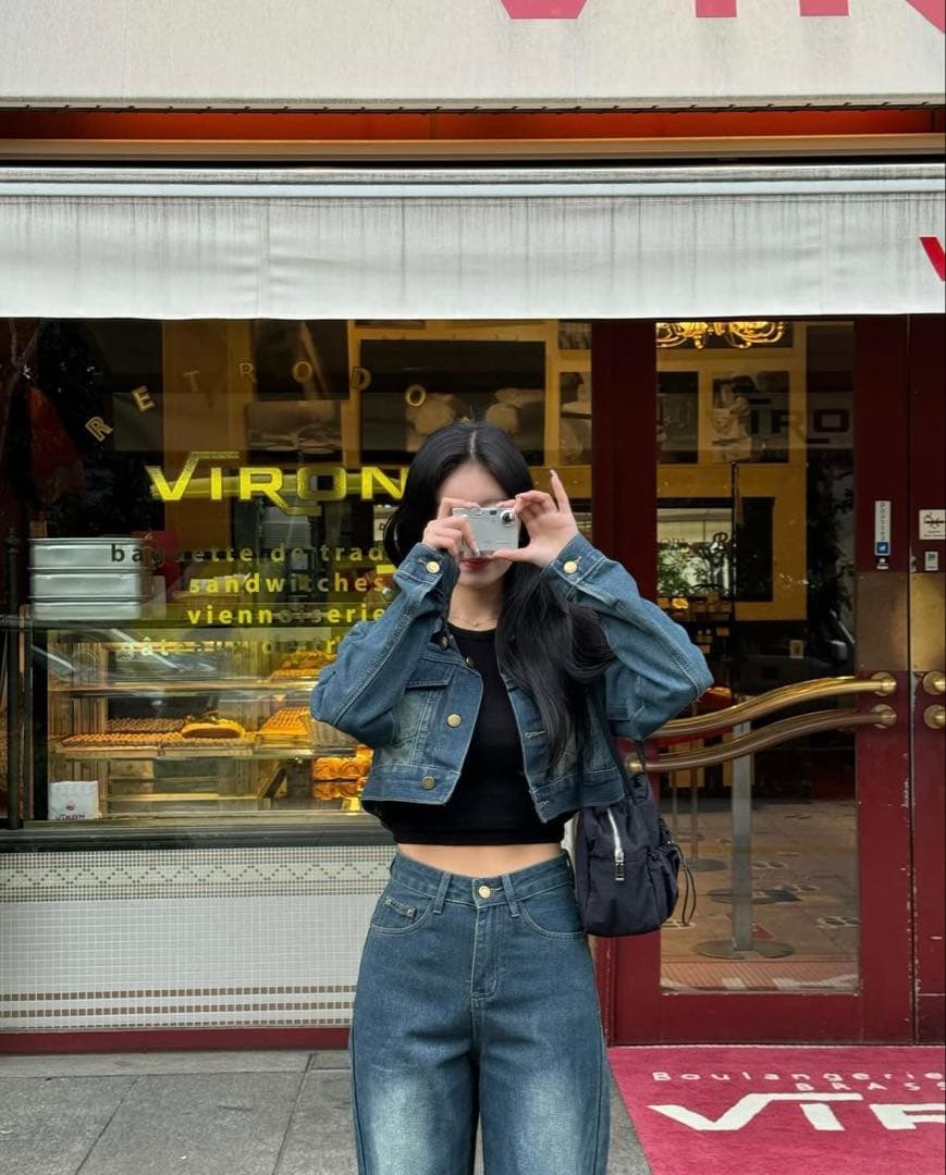 ⭐️完売品⭐️TRIFLE クロップドジャケットデニムセットアップ ブルー F