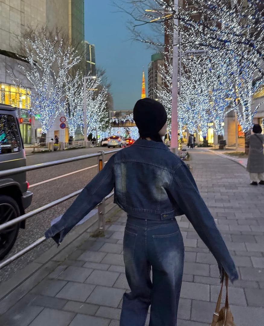 ⭐️完売品⭐️TRIFLE クロップドジャケットデニムセットアップ ブルー F