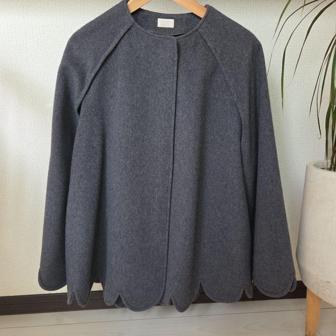 cygne シーニュ　スカラップケープsophie 　ポンチョ　グレー　サイズ0