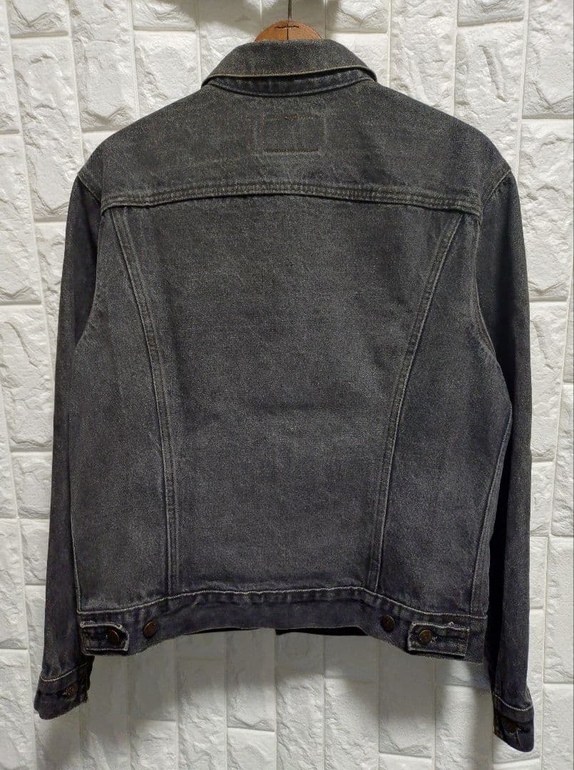80s★USA製リーバイス★70506先染めブラックデニムジャケット黒42R極上