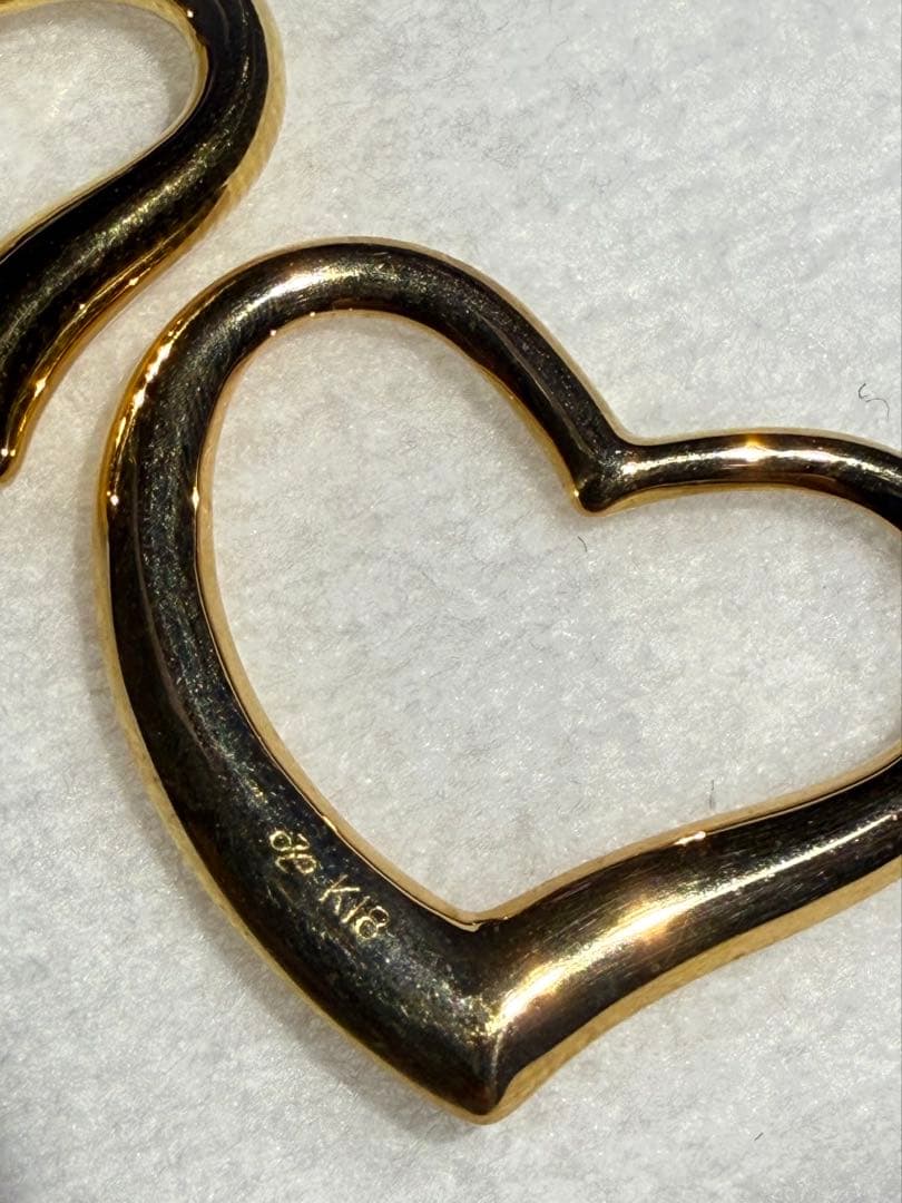 18金　k18 ネックレストップ　ハート　アンティーク2個セット