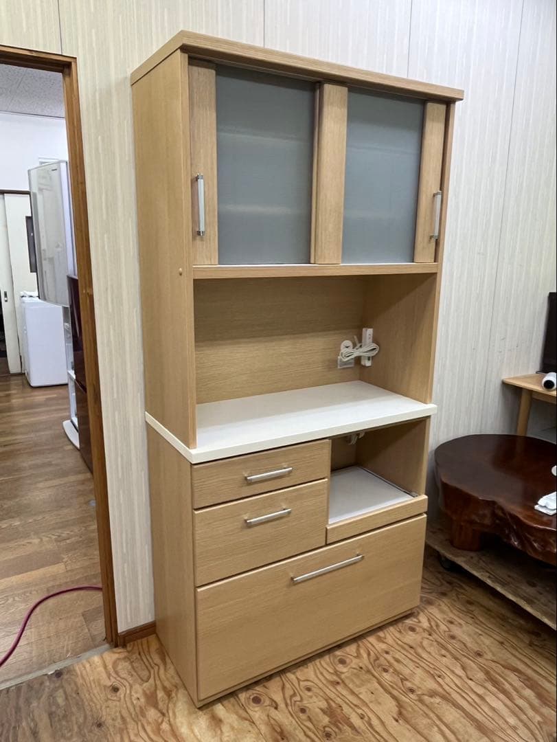 ニトリ キッチンボード RIPE-90KBS-NA 食器棚 キッチン収納