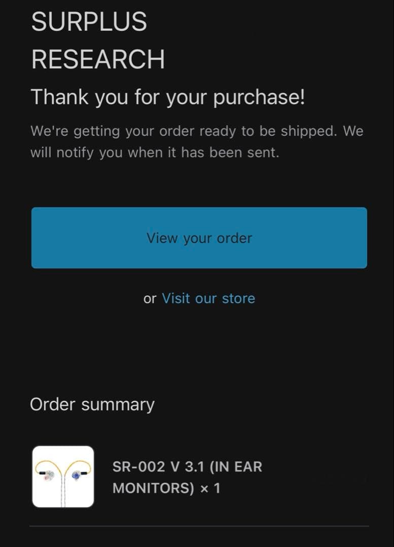 Surplus Research SR-002 V 3.1 インイヤーモニター