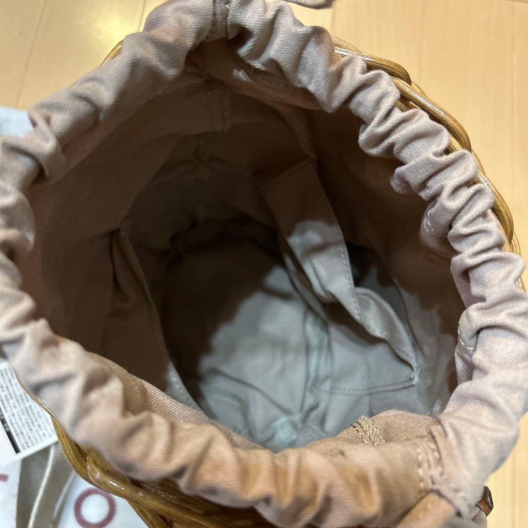 最終値下げ！ATAO ブラウン かごバッグ ファー付き