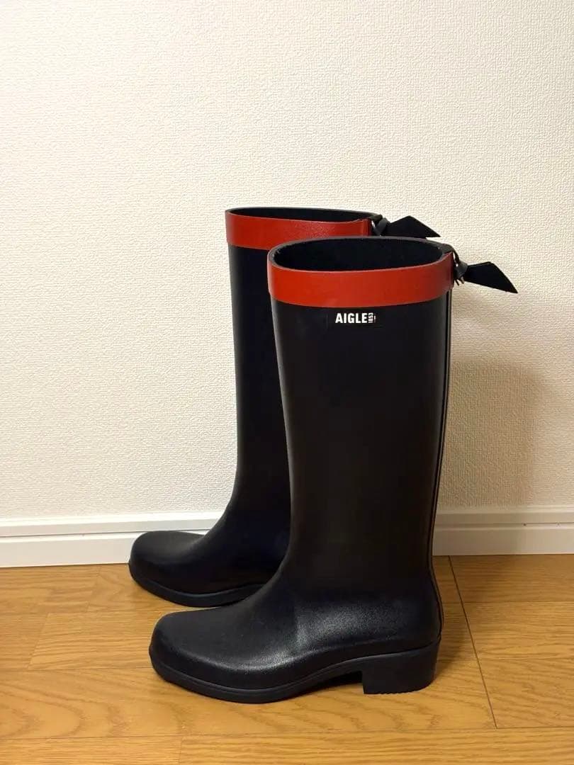 AIGLE ミリカヒールラバーロングブーツ レインブーツ