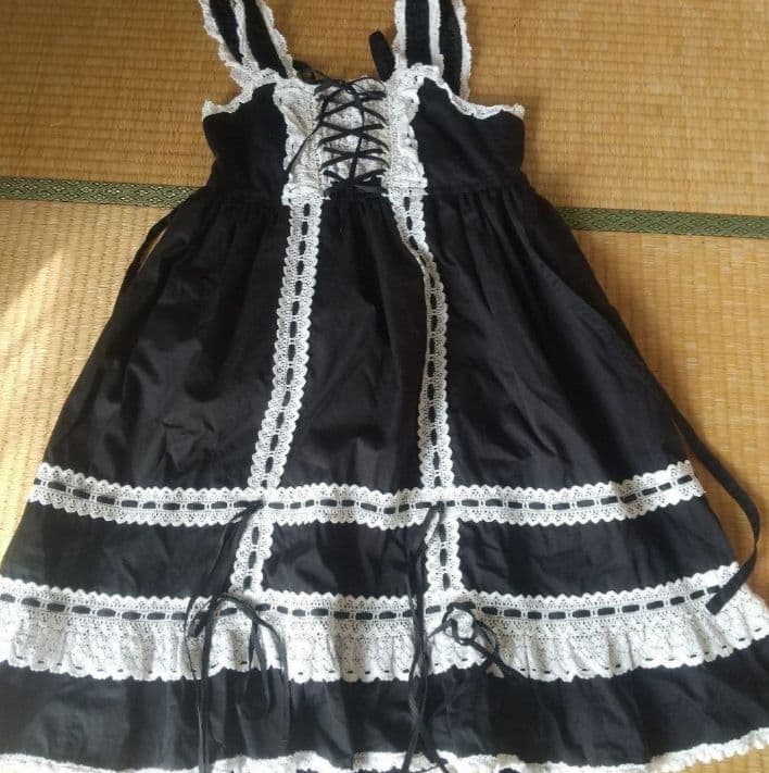 ベイビーザスターズシャインブライトベビードールジャンパースカート 黒白