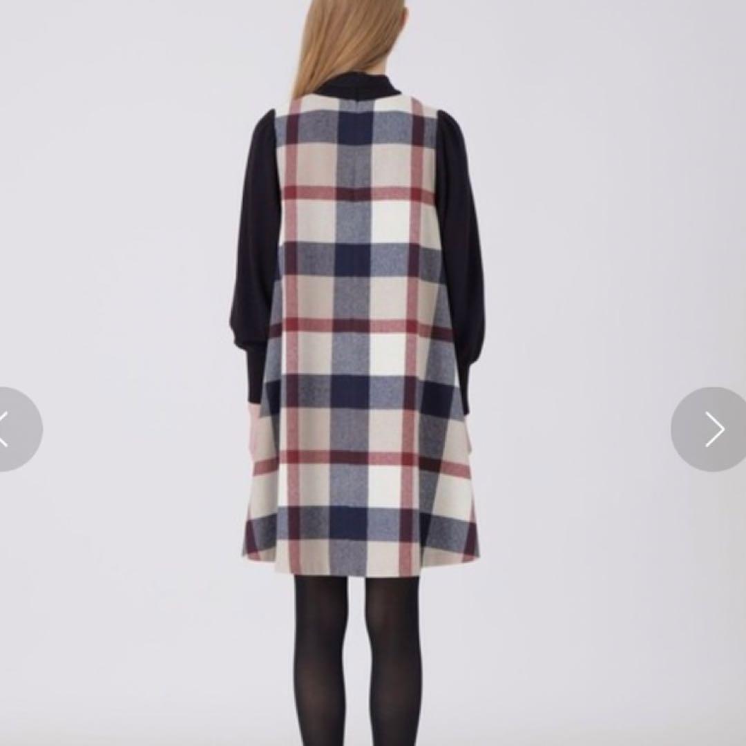 ブルーレーベルクレストブリッジ⭐️チェックフラノワンピース⭐️長袖ワンピース⭐️38